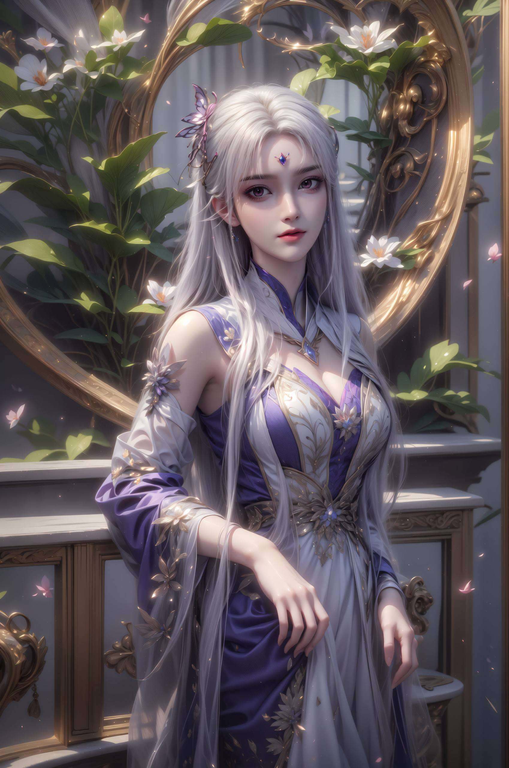 宛如仙子下凡尘！她那双灵动的眼睛嘻嘻
