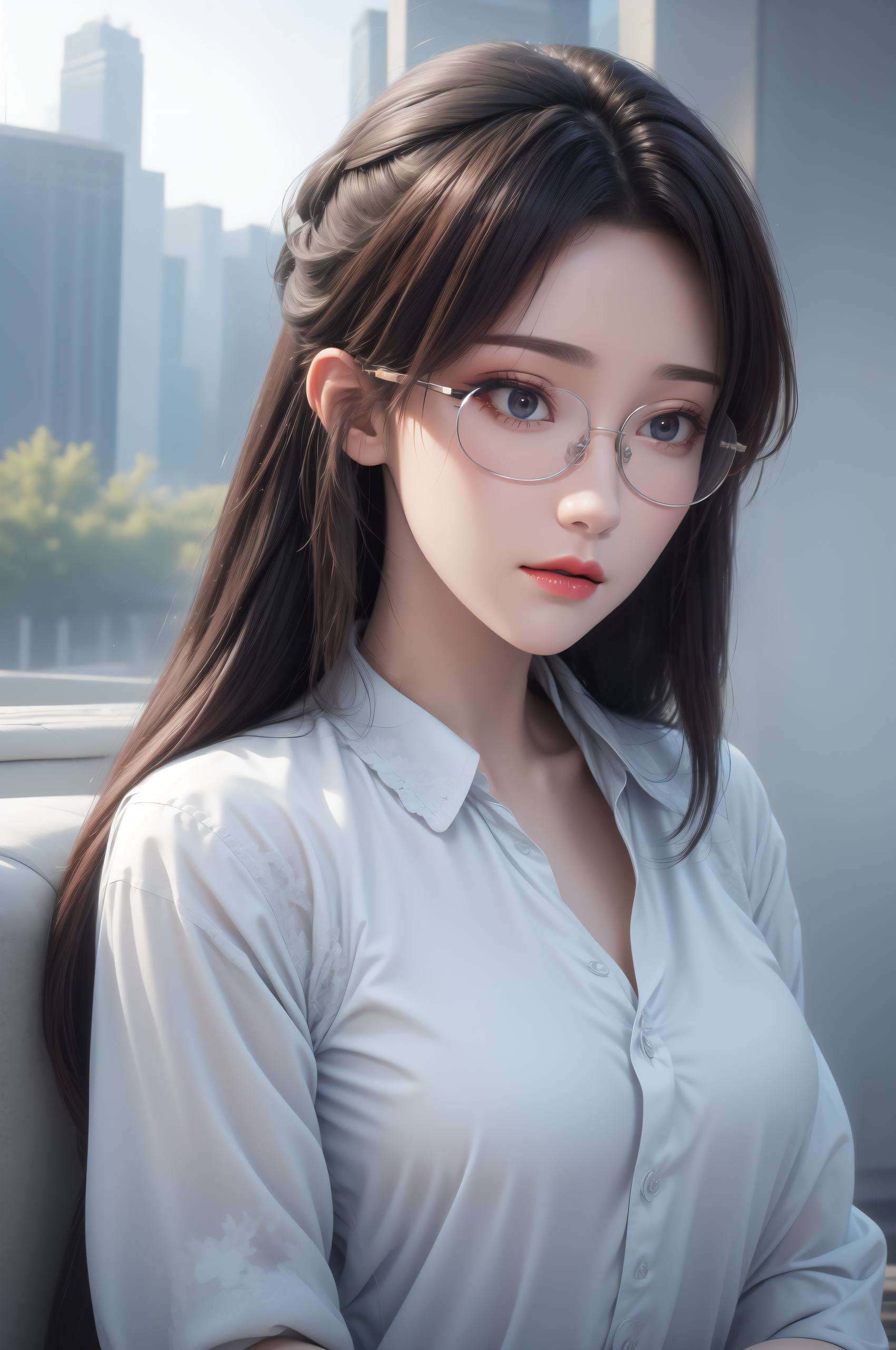 让人在欣赏的同时她的眼神深邃
