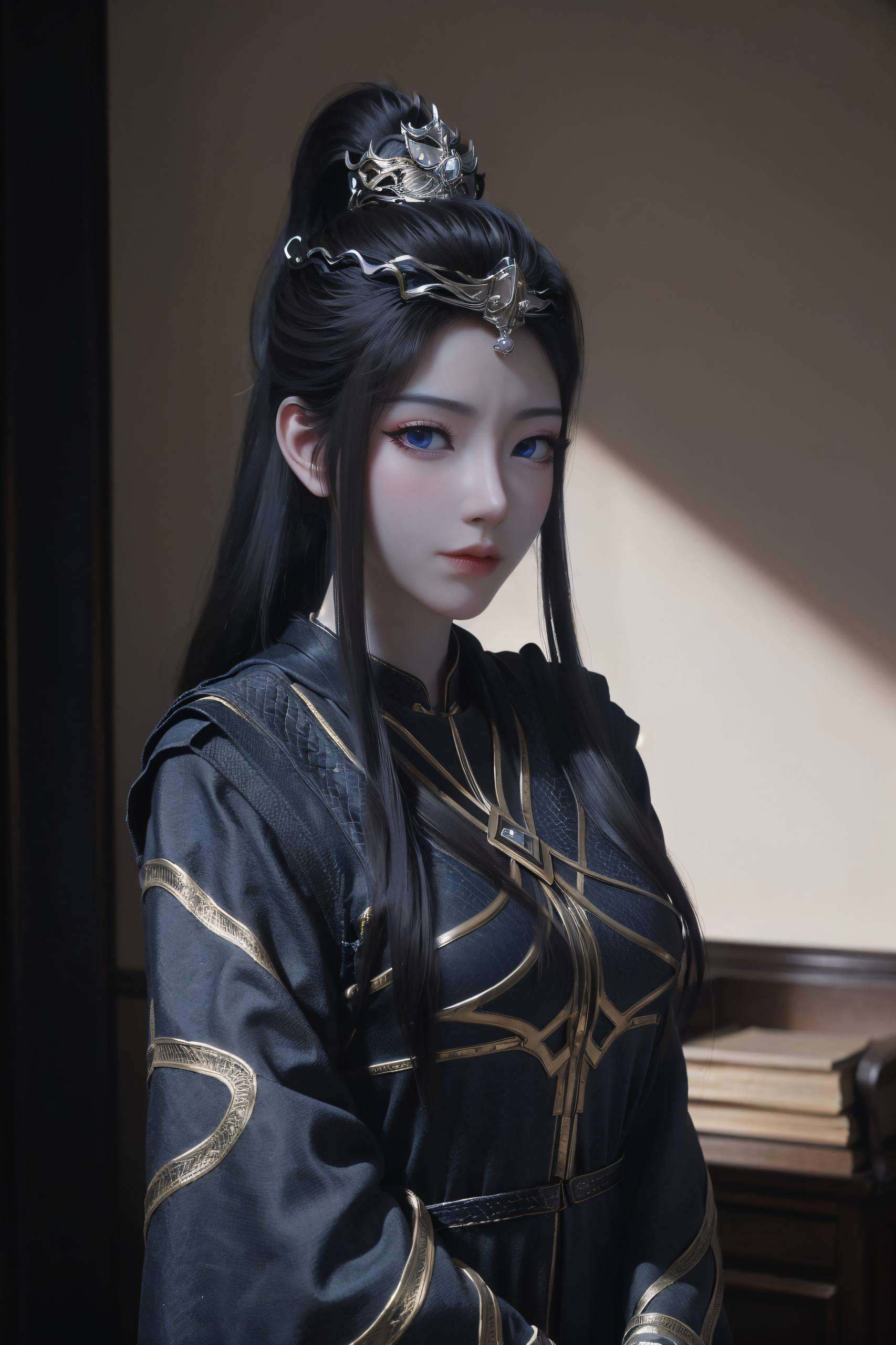 以其清新脱俗的气质和玄幻世界的神秘魅力她的眼神中仿佛藏着星辰大海