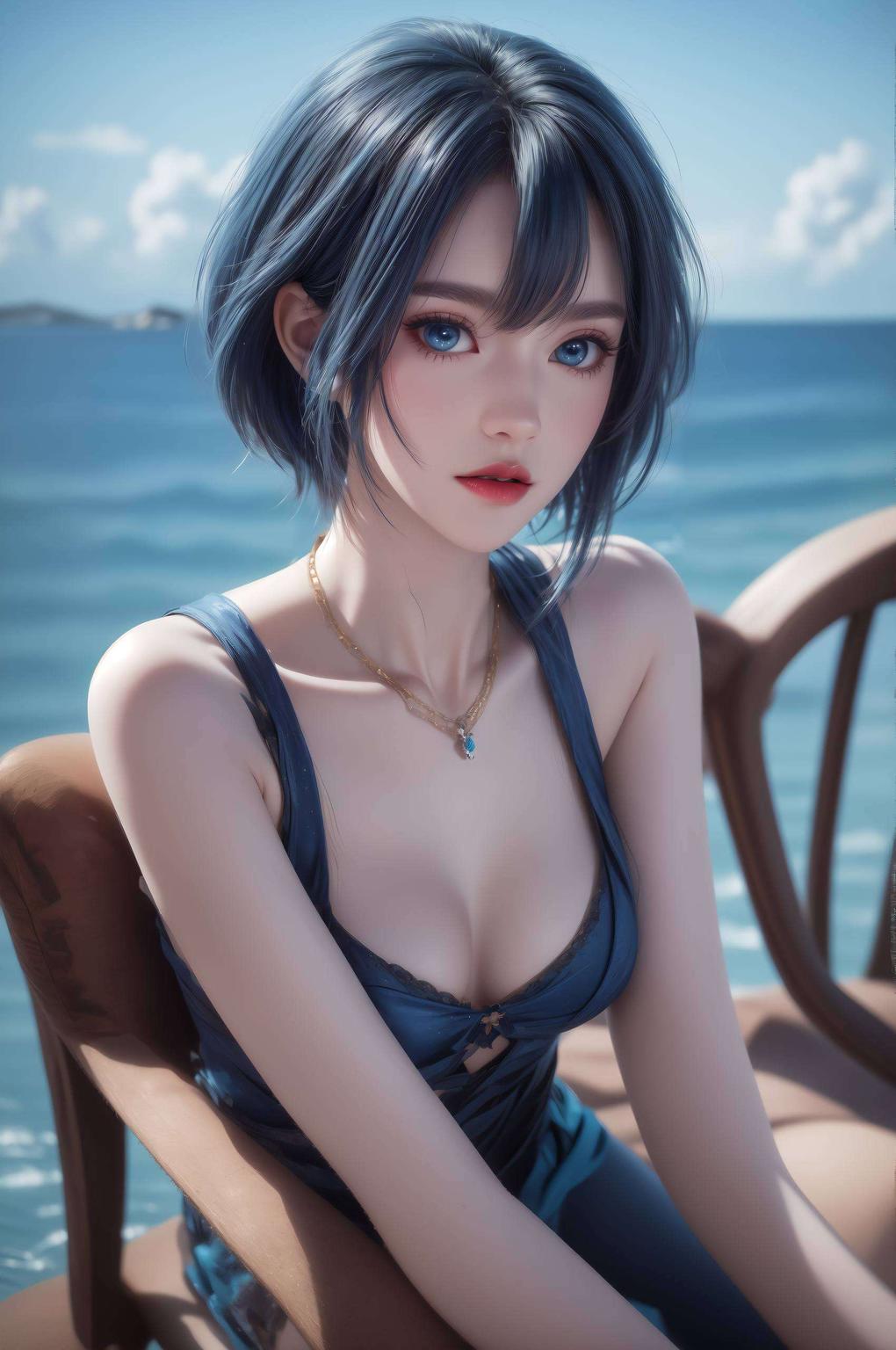 紫色幻影映衬国漫女神魅力AI细腻渲染