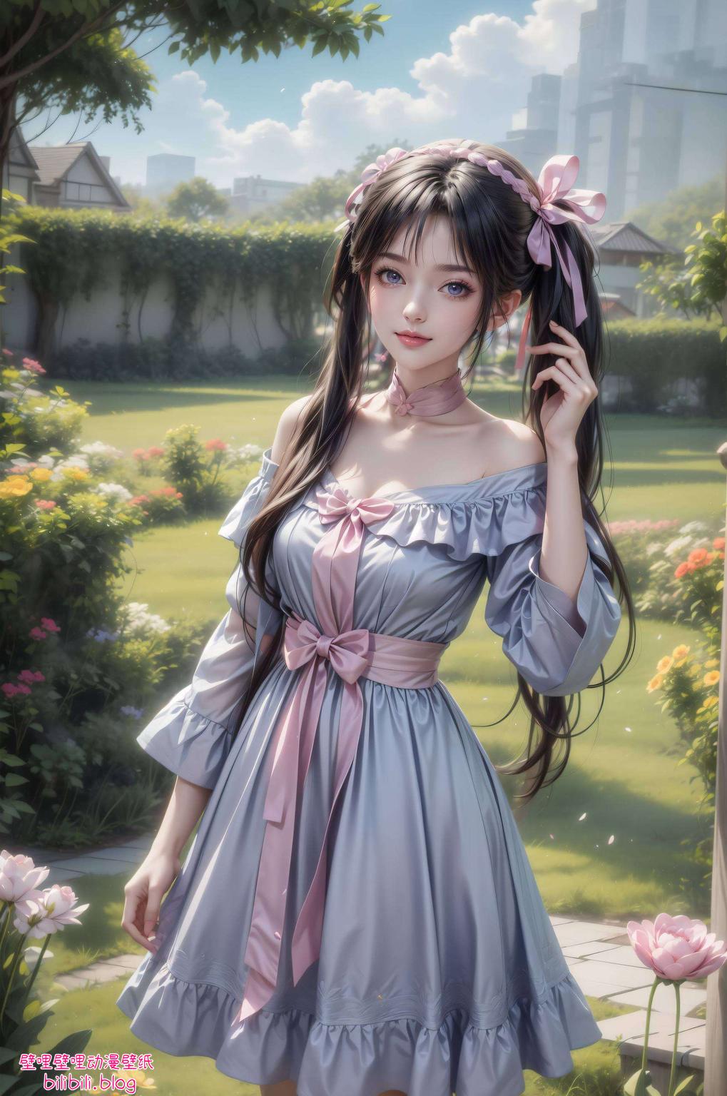 这款AI绘画的复古1080p壁纸以国漫女神碧瑶为主题