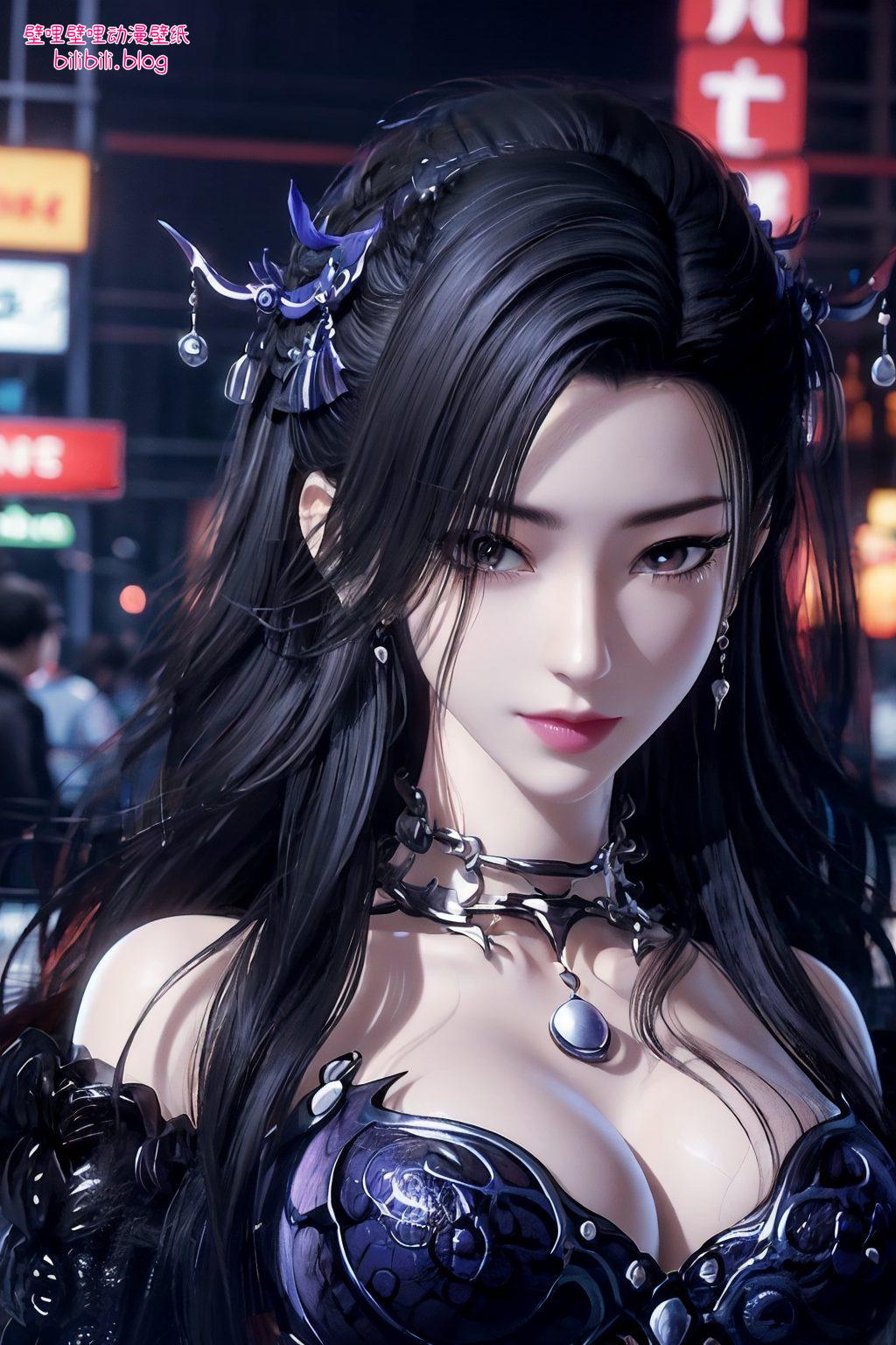 色彩斑斓高清潮女妖壁纸