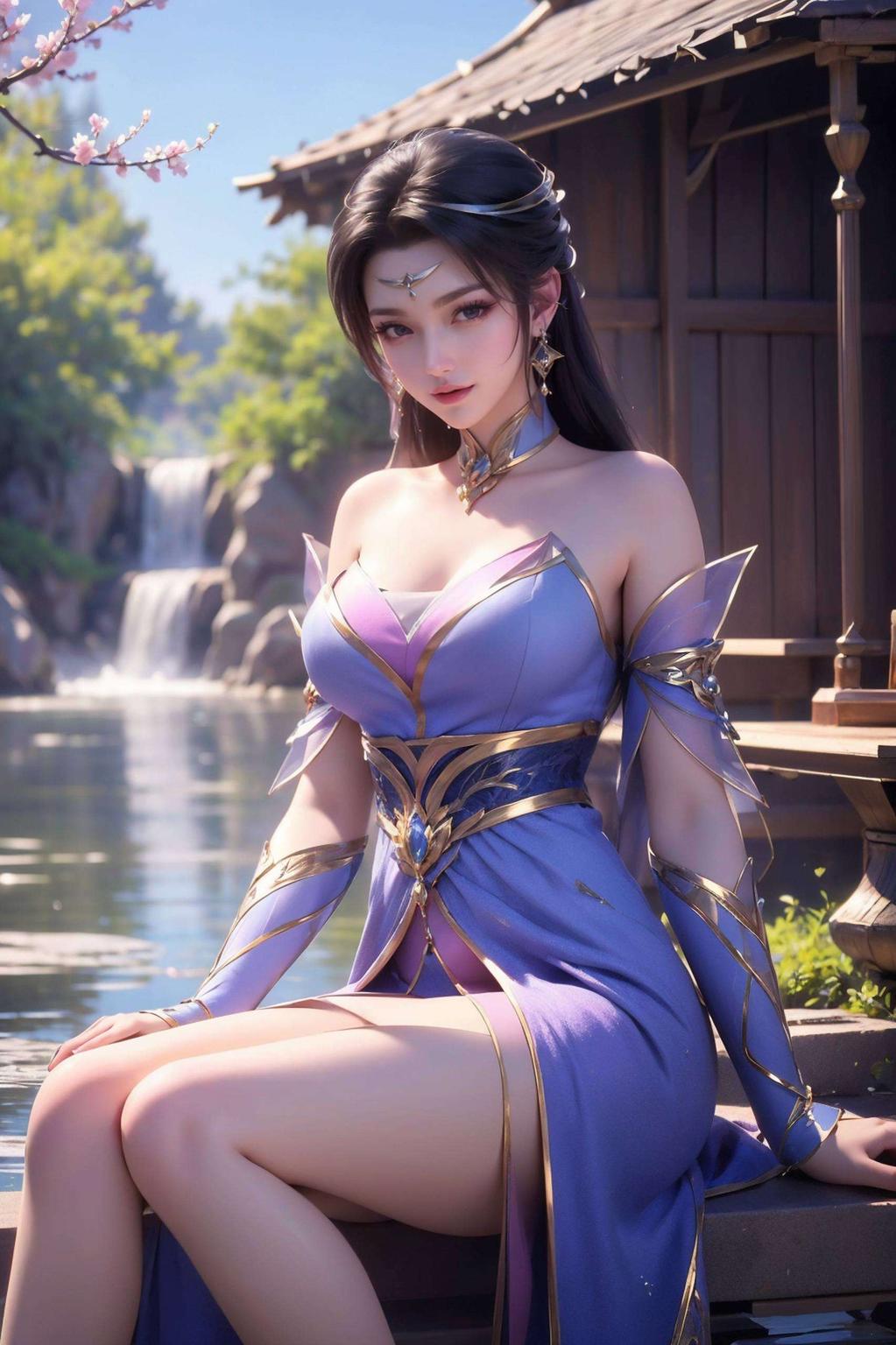 在寻找自然之美？那就让楚灵玉的平板壁纸带你领略山水之间的宁静尽在这款壁纸