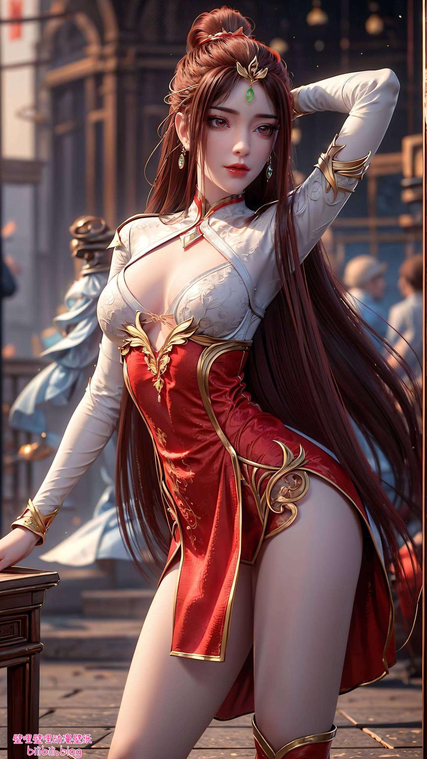 映衬出AI女神的独特魅力为你的手机增添一抹神秘东方之美