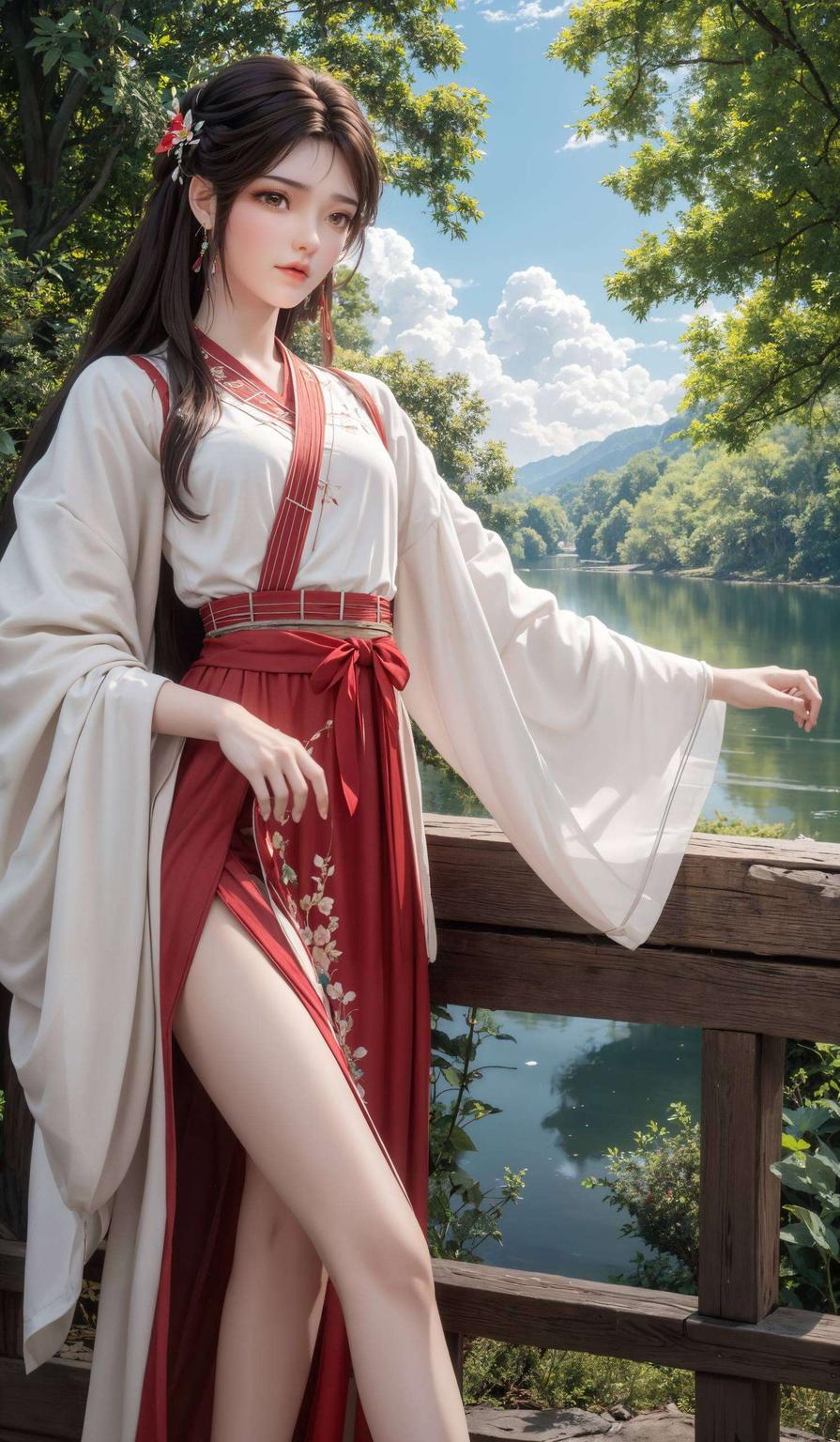 这款AI绘画全屏壁纸精选火灵儿全身姿势素材