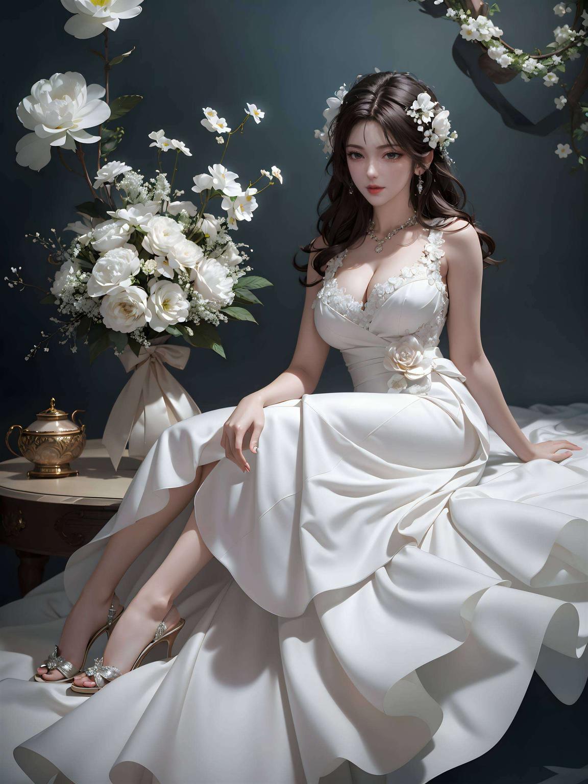 这款AI国漫美女同人壁纸呈现了2K高清炫彩画质