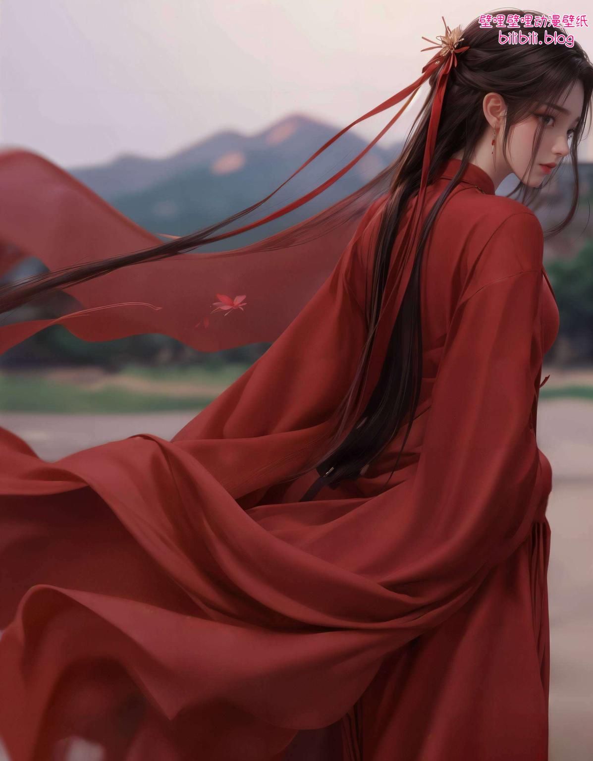 fiery 红装映衬着火灵儿的灵动眼神这幅超養眼的国漫女生壁纸