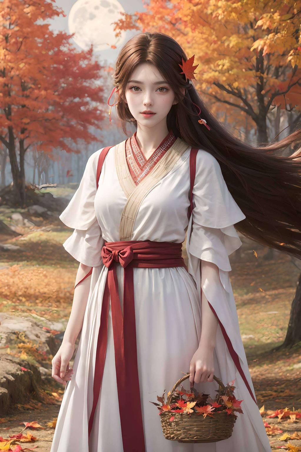 在清新与对比强烈的色彩交织中石昊与火灵儿这对壁纸上的人物仿佛跃然而出