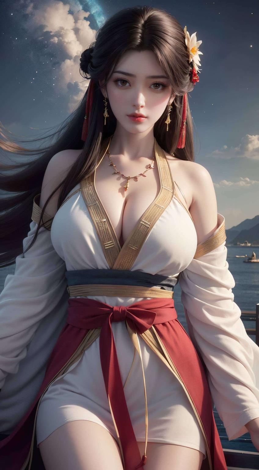 动物骨骼素材的巧妙融合她的身影犹如壁画中的精灵