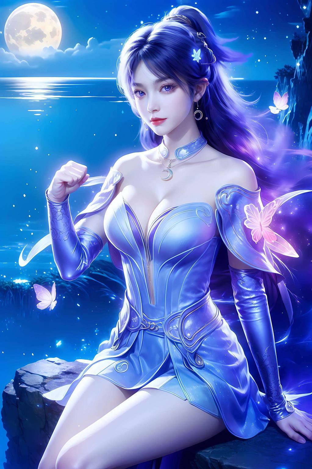 姬紫月想要让姬紫月的壁纸更具高级感？试试将她的优雅身姿与细腻的点阵纹理结合