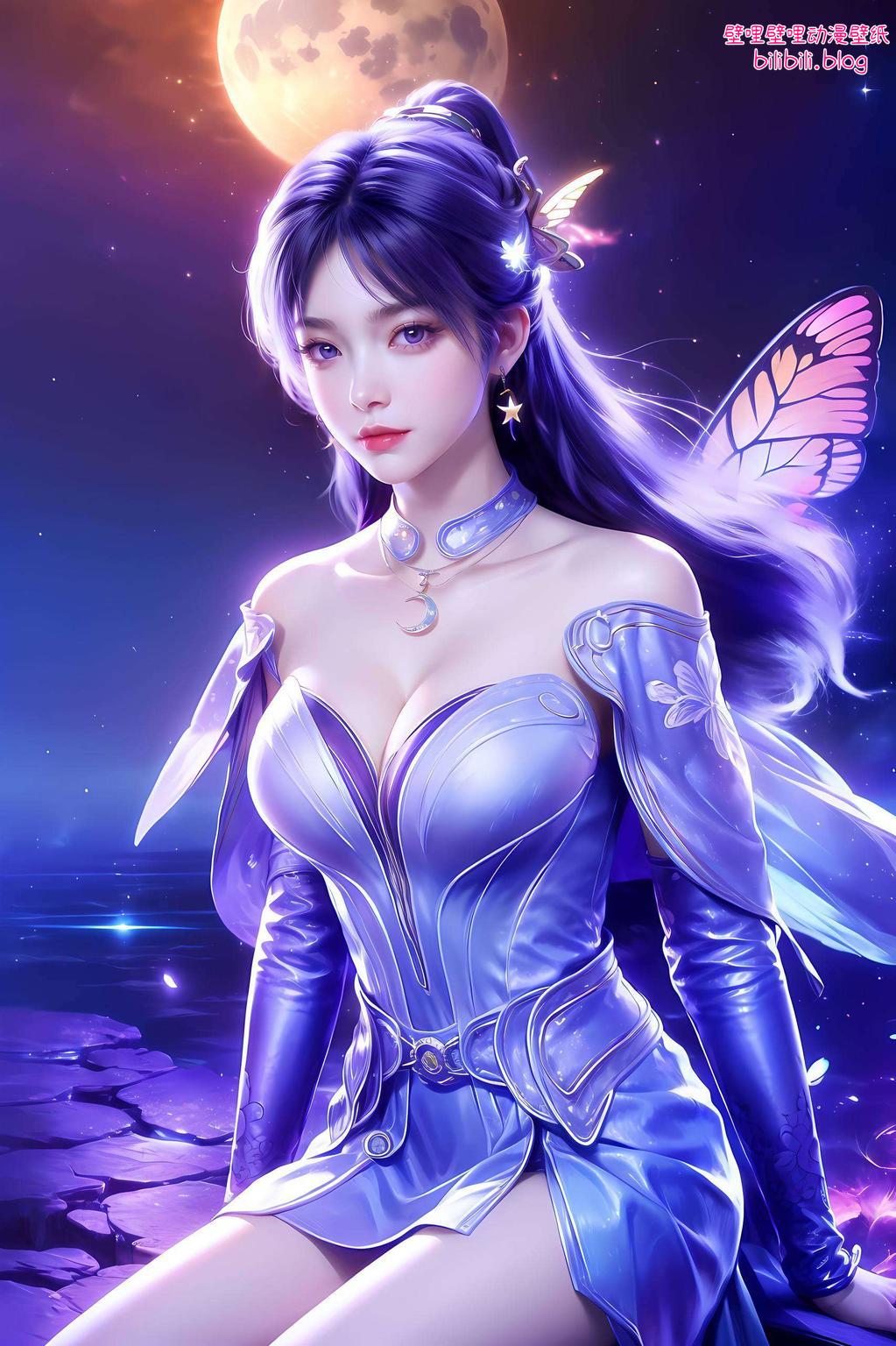 这幅姬紫月高清壁纸将苹果的雅致与古香古色的韵味完美融合尽显紫月的娇美风华