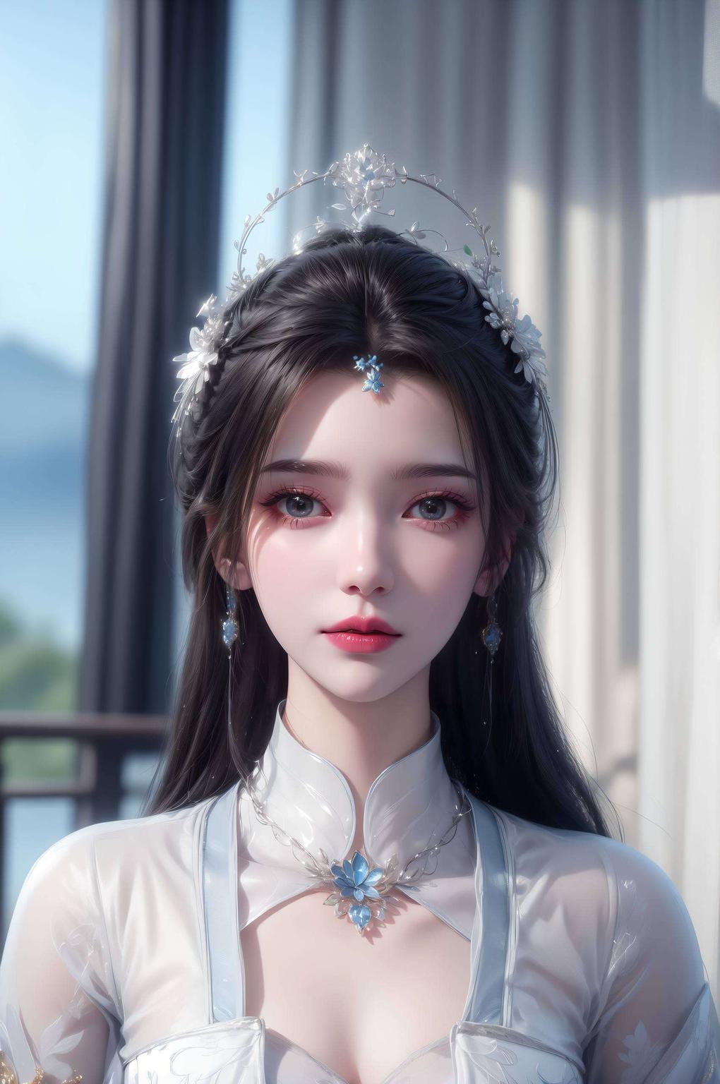 她的倩影在三段式壁纸中流转细腻笔触描绘出古典与现代的交融之美