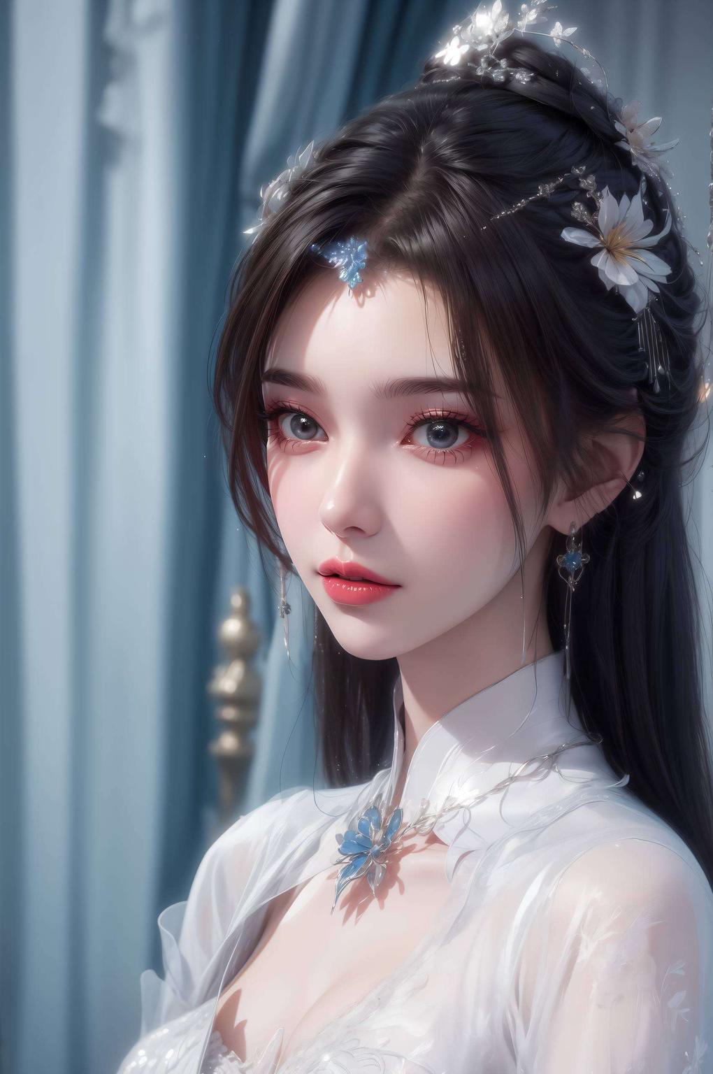 她是融合了东方元素的AI国漫女生将古典与现代完美融合