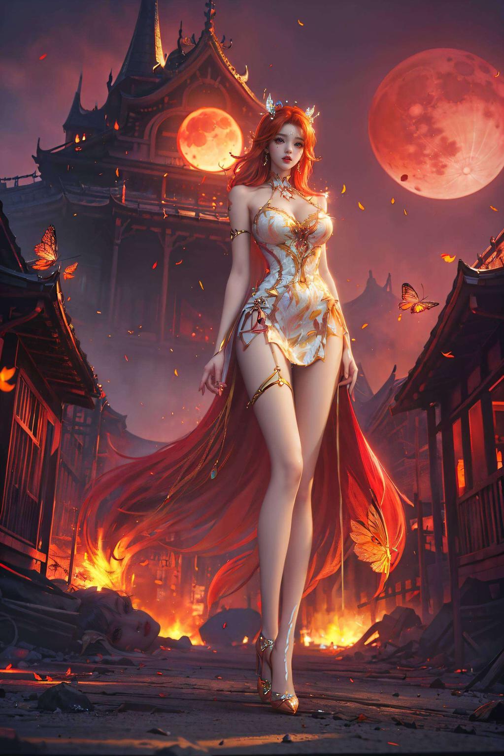 这款国漫美女背景图沉浸在粉色的梦幻之中