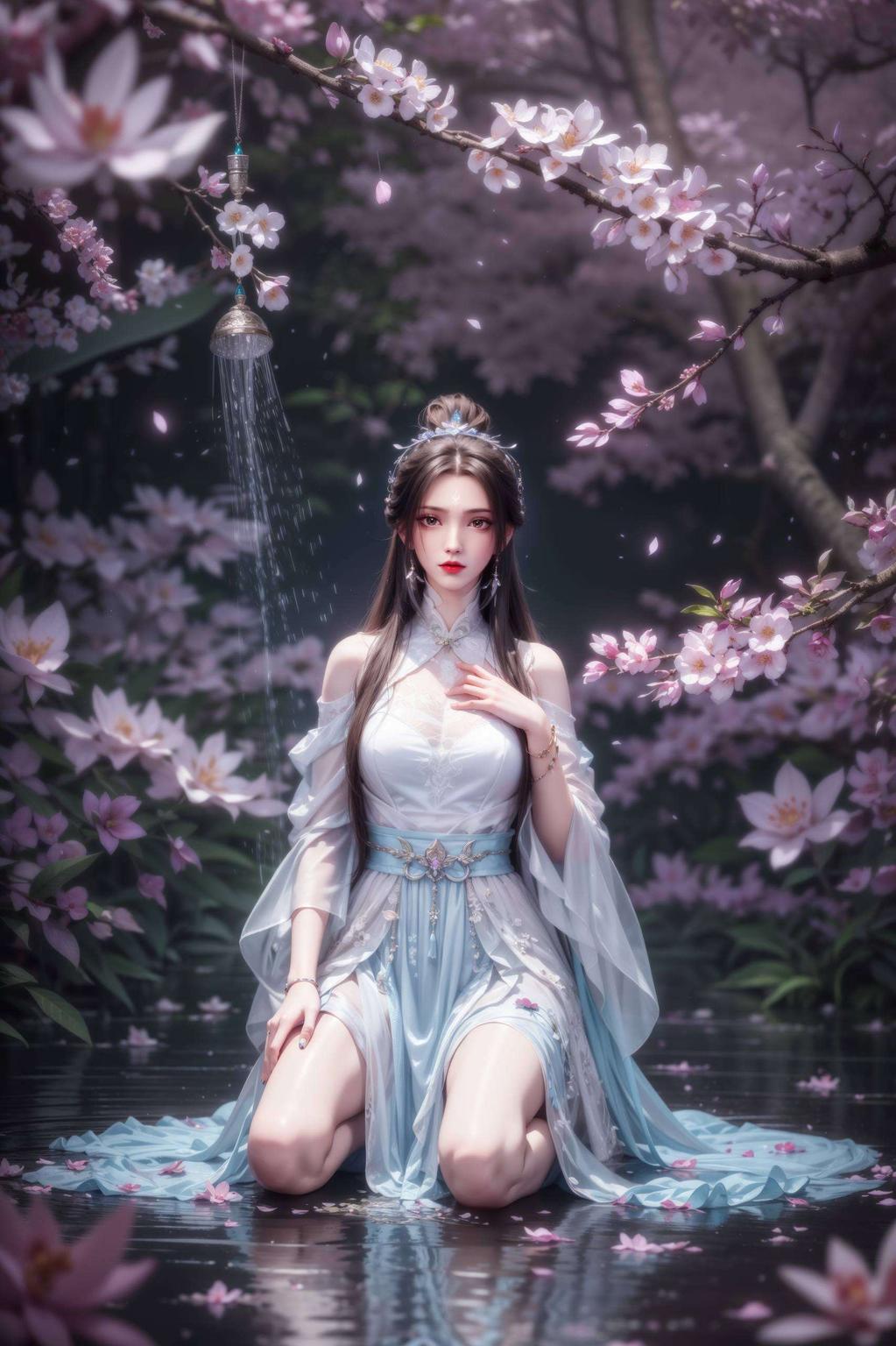 犹如诛仙3壁纸中的陆雪琪绿色对比强烈