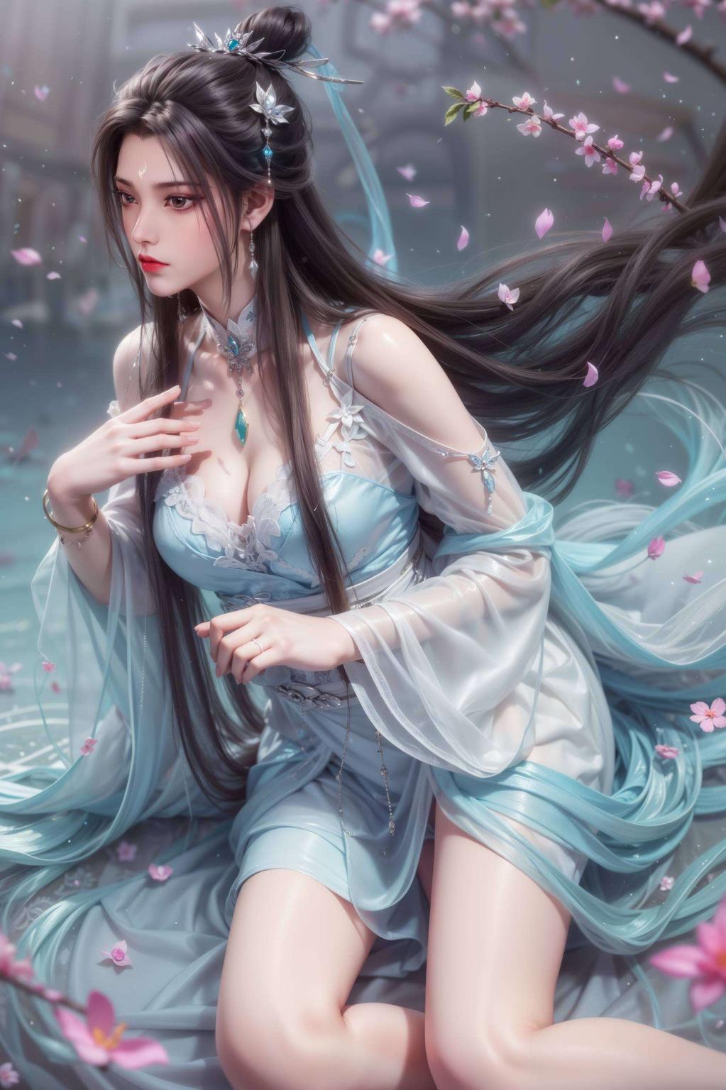 背景中那片幽静的山林水彩的超高清4K壁纸
