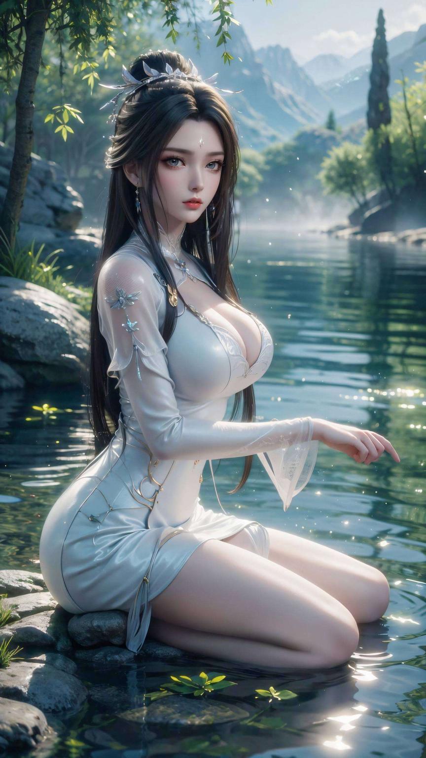 身着东方元素满满的华服那位飘逸如仙的国漫女神