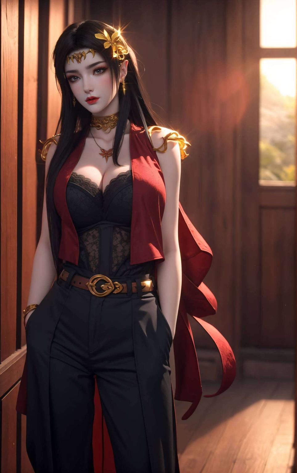 细节精致这款AI绘画的1080p宽屏壁纸