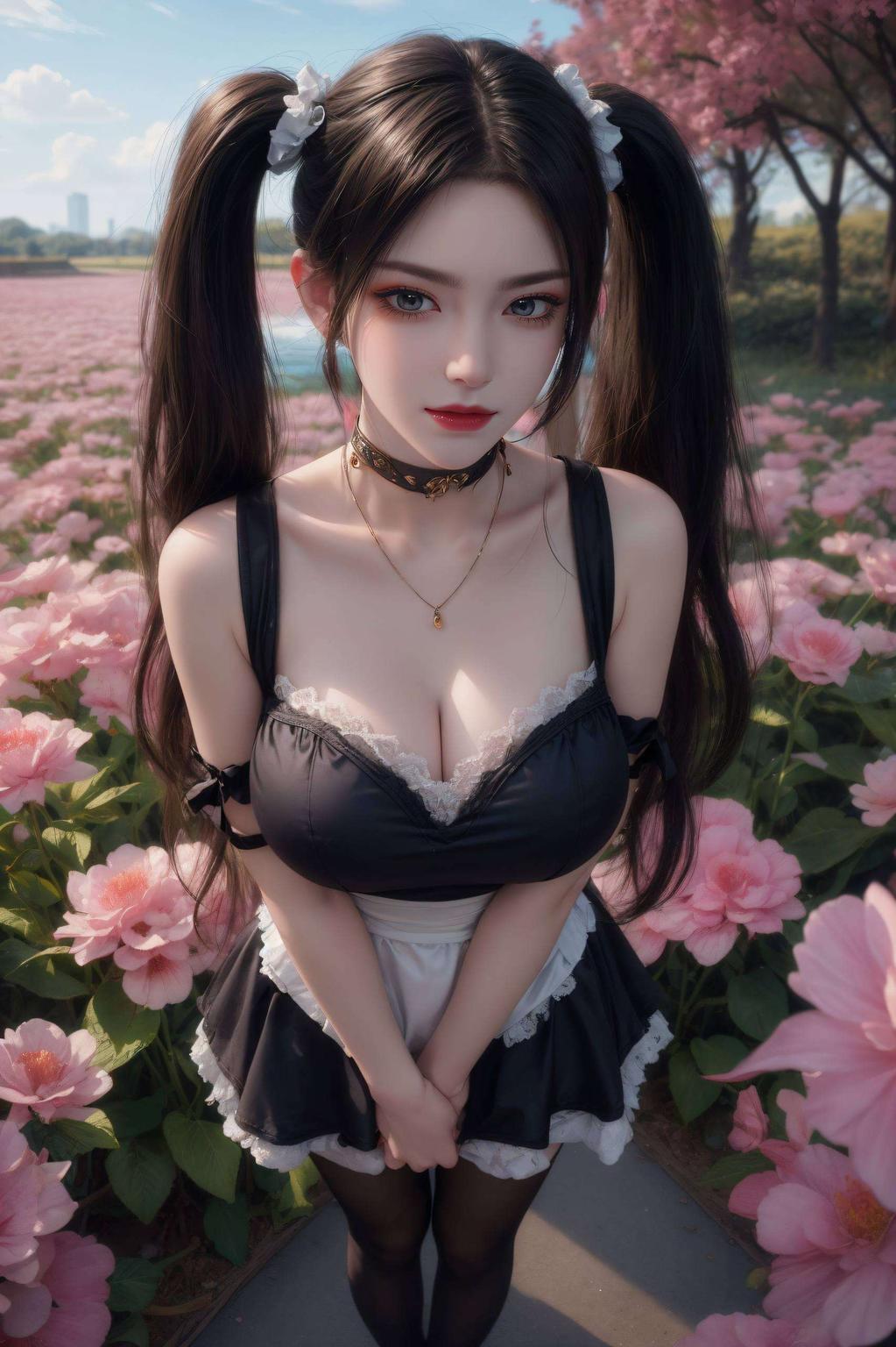 她的神秘魅力与碎花的浪漫风格交织营造出这款独特的安卓艺术壁纸