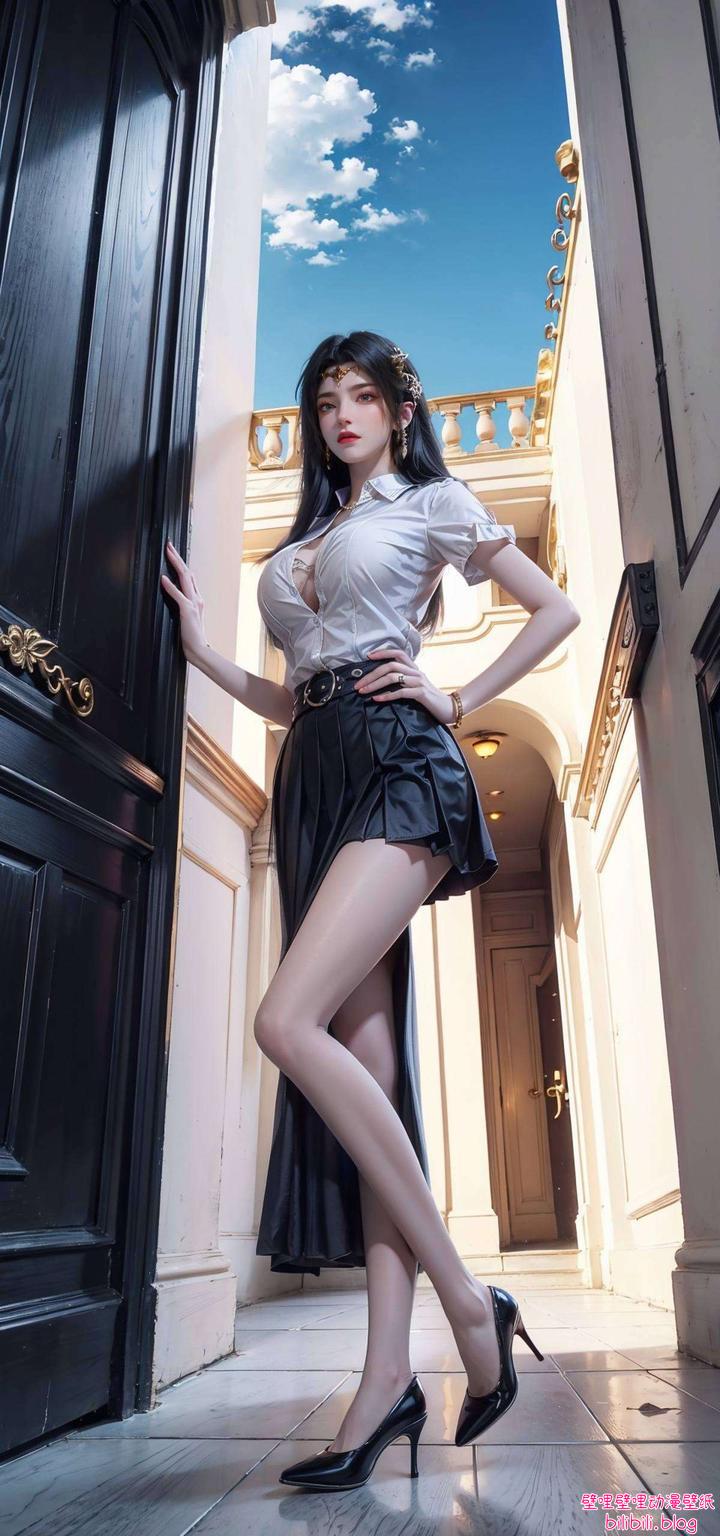 蛇发飘逸她的眼神深邃