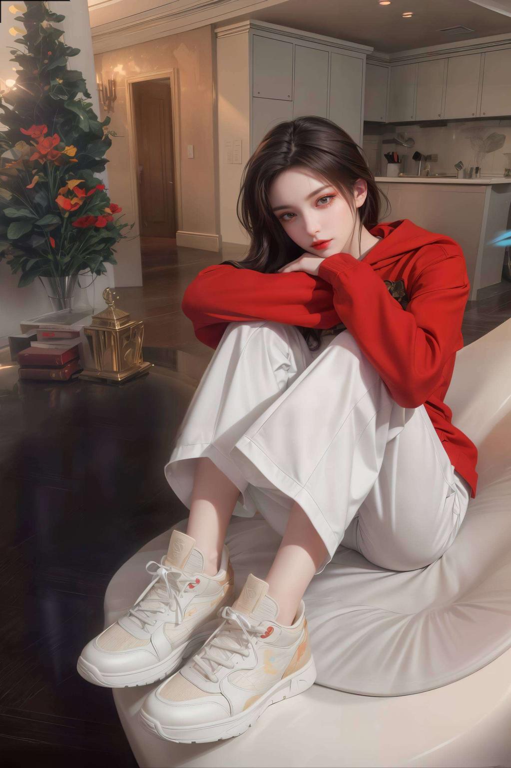 以美杜莎赤脚的姿态为主题复古的色彩搭配