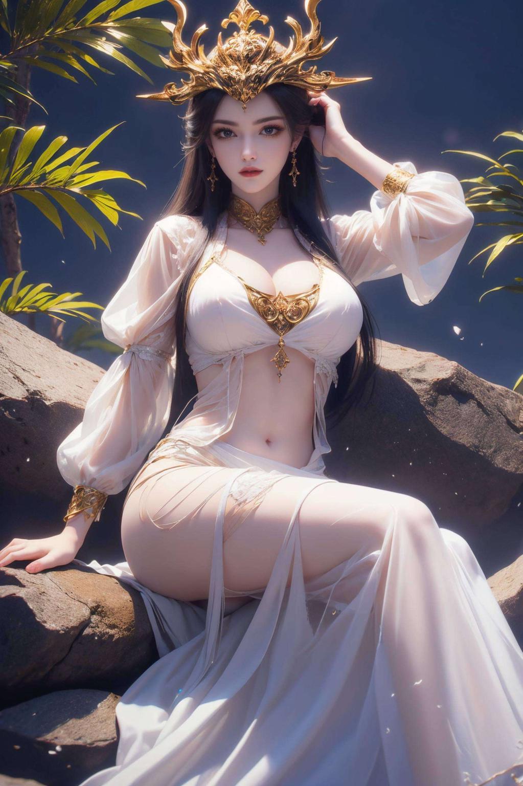 美杜莎冷艳的眼神和娇俏的身姿跃然屏上色彩斑斓的图案中