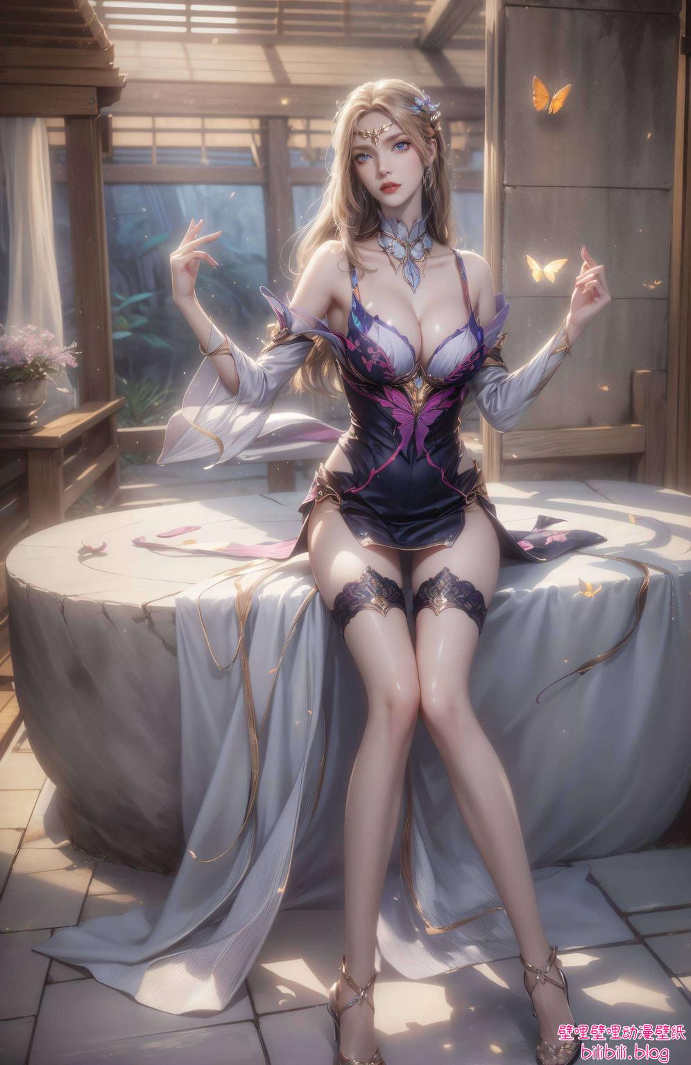 这款1920x1080的AI手绘壁纸绘制千仞雪的神秘风采