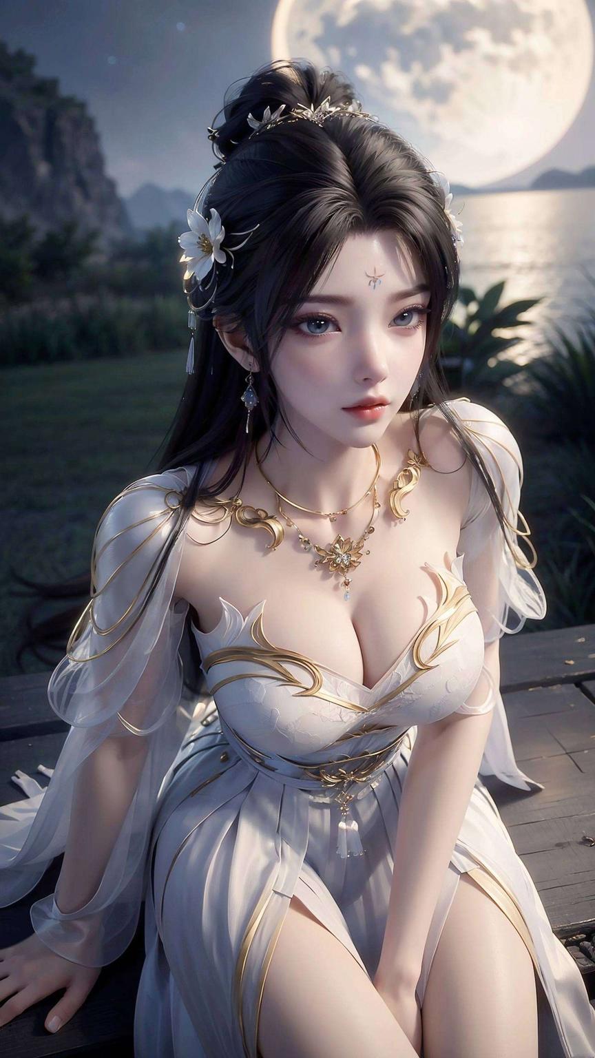 国漫女神清丽脱俗让桌面如同置身仙境