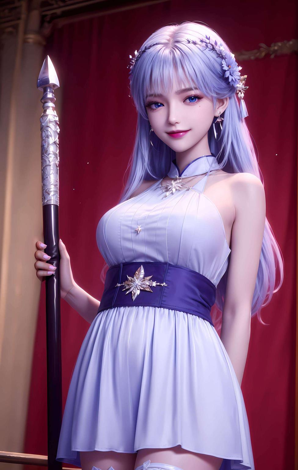 以独特的艺术风格呈现这款绿色抽象平板国漫女神壁纸