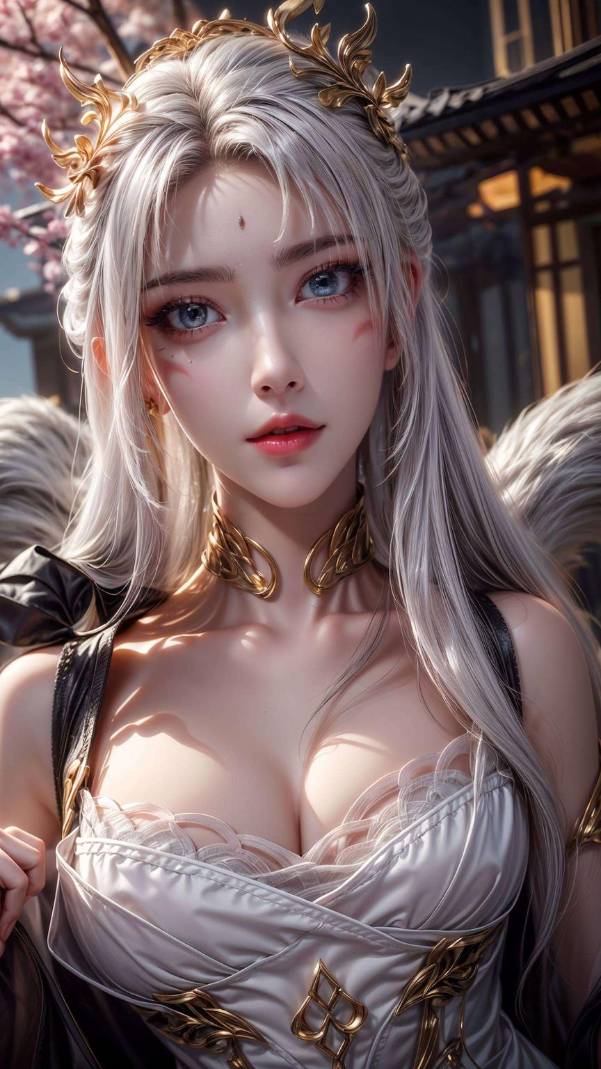 让她宛如从古典画卷中走出的女神身着神秘黑色衣服