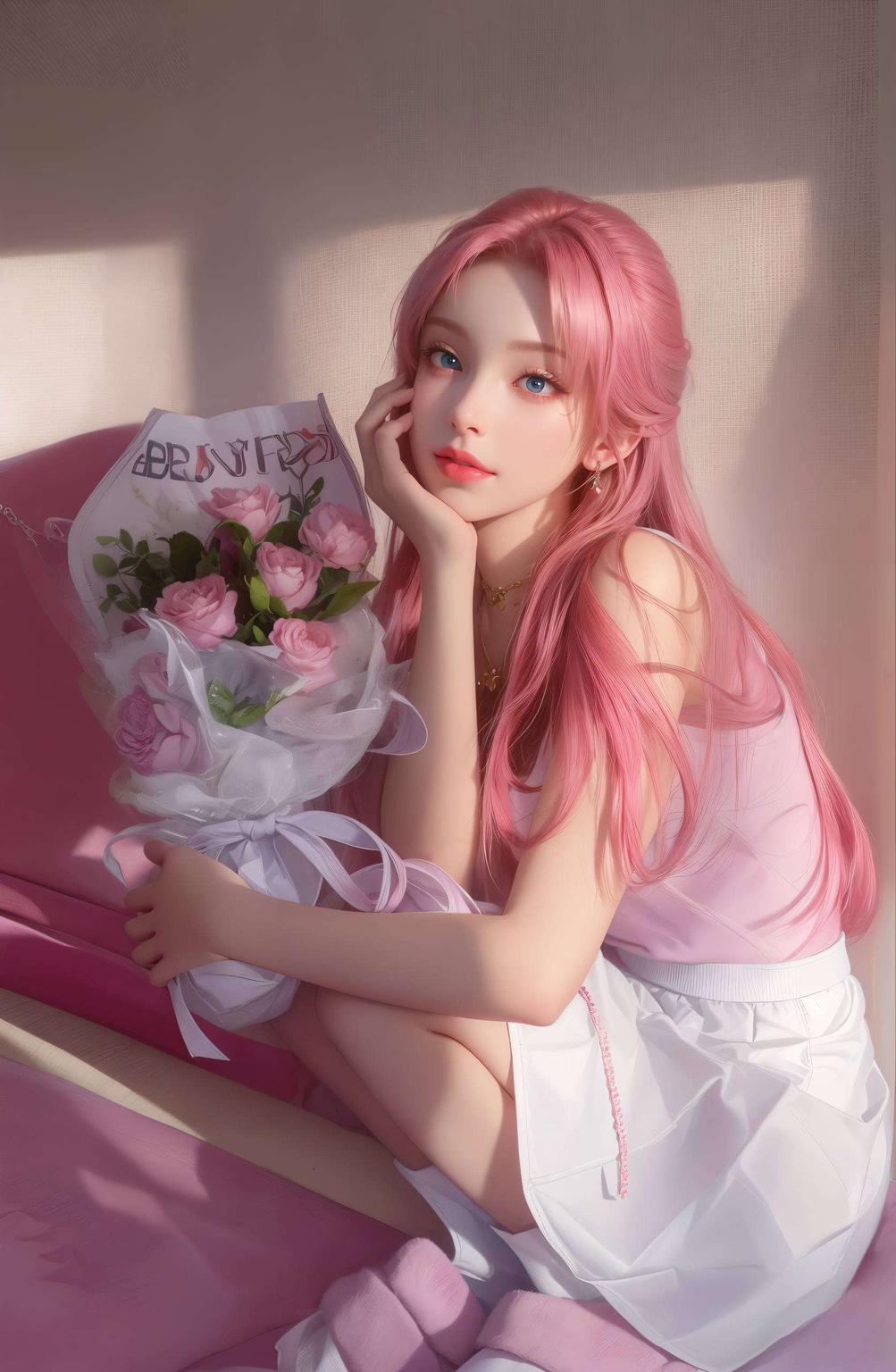 融合了国漫的唯美风格与iPhone的对称美学这款AI国漫女主壁纸