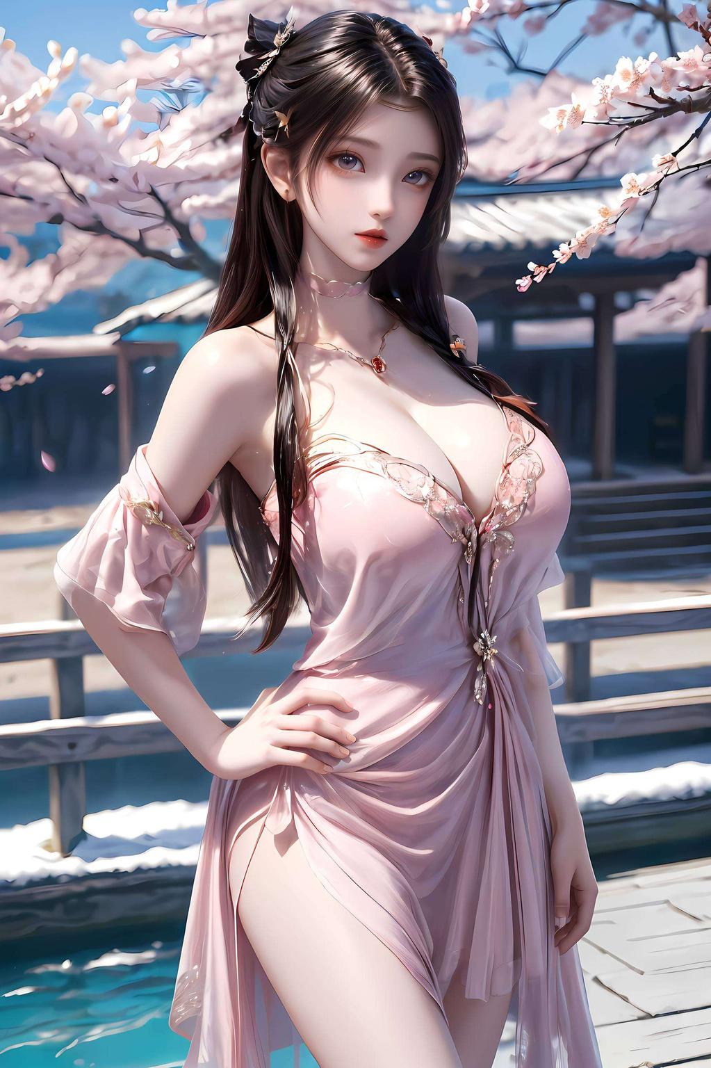 鲜明的色彩让这位国漫女神的每一个细节都跃然纸上