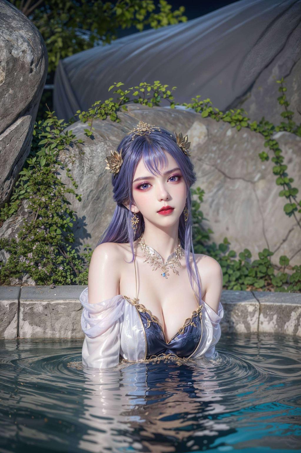 塑造了一位既科技感十足又不失国风韵味的AI美女点亮你的桌面