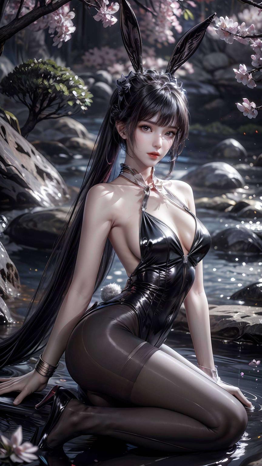 壁纸图文精致细腻小舞与玉兔共舞
