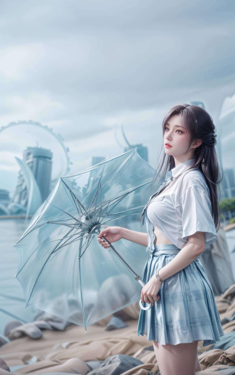 立即下载将萧薰儿的优雅姿态融入鲜艳的色彩与流畅线条