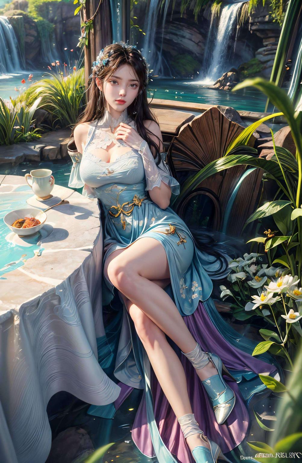 美得令人心动以优雅的十字手势定格画面