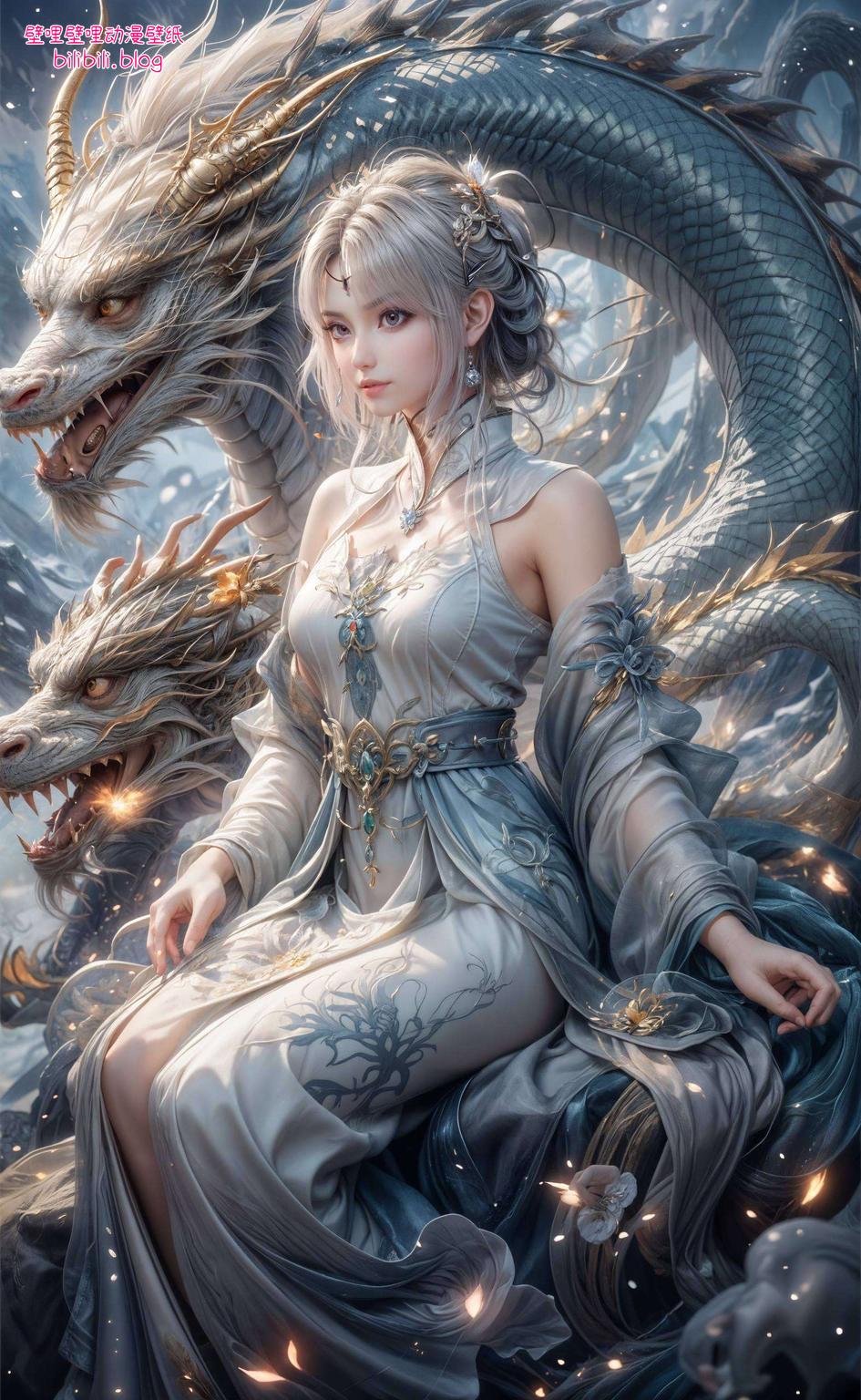 以小医仙的正面图片为主角这款完美高清的水彩平板AI国漫壁纸