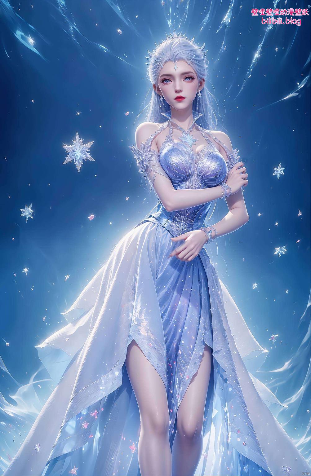 今天给大家带来一款绝美的国漫美女潮图壁纸——来自绝世唐门的雪女4K超清图片！这位冰肌玉骨的美人嘿