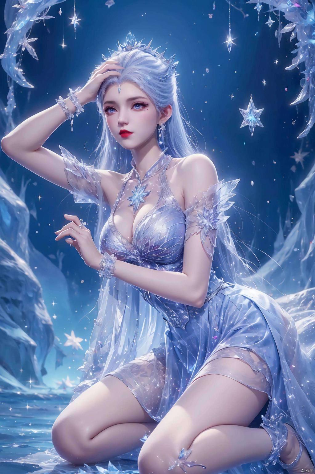 绝世唐门的雪女翩翩起舞每一片雪花都闪耀着晶莹的光芒