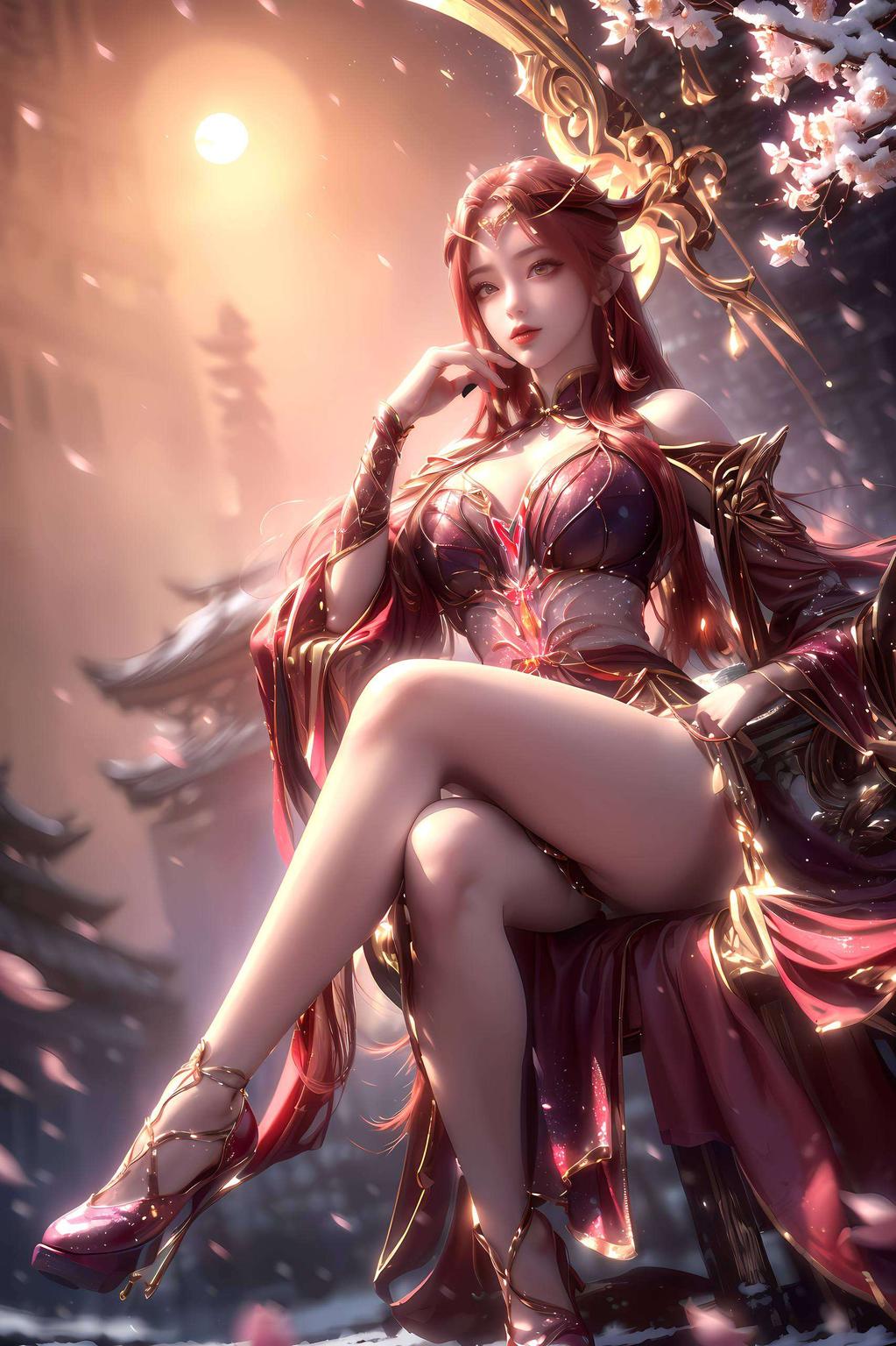 将妖夜壁纸图片的神秘美感与国漫美女艺术风格完美融合这款国漫女主AI哑光手机壁纸