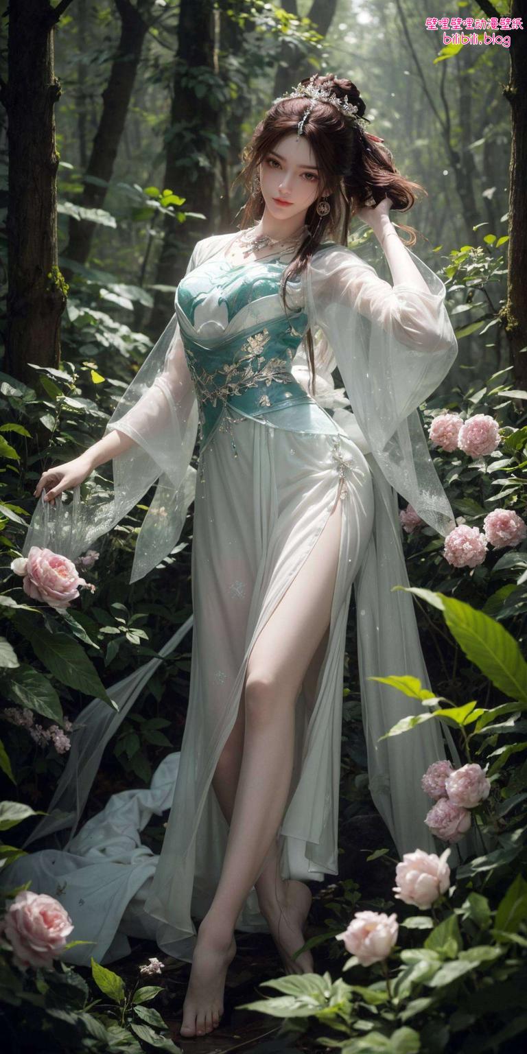 以鲜艳的色彩描绘了国漫美女叶倾仙的最新造型这款全屏AI绘画动作素材
