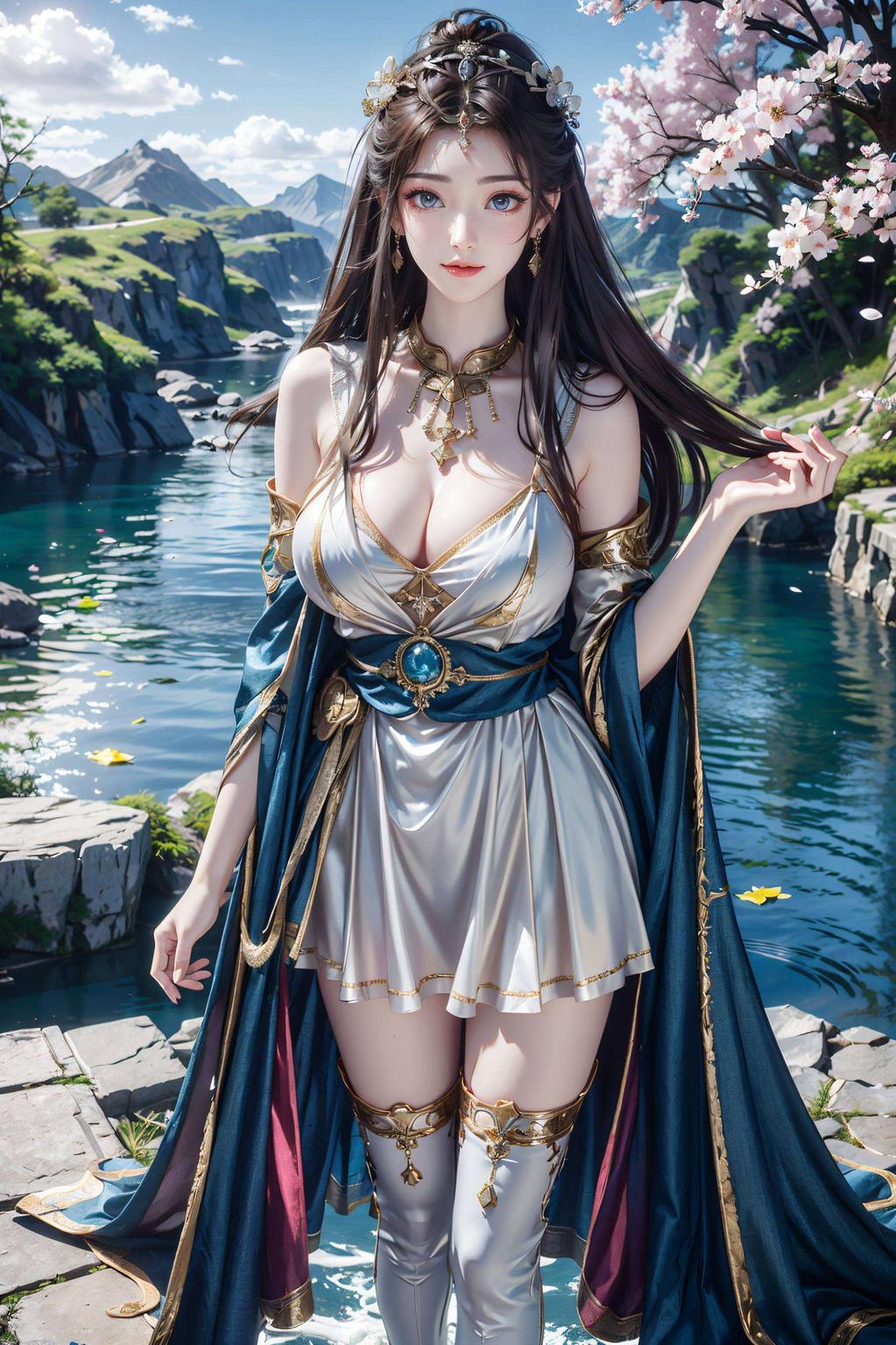眉目如画背景的淡雅色调与仙子的伤感气质相得益彰