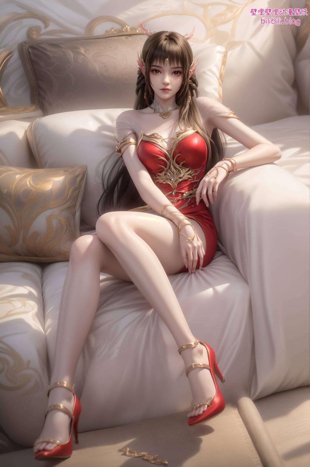 细腻笔触带来波普艺术风格的国漫美女全屏AI绘画动作素材