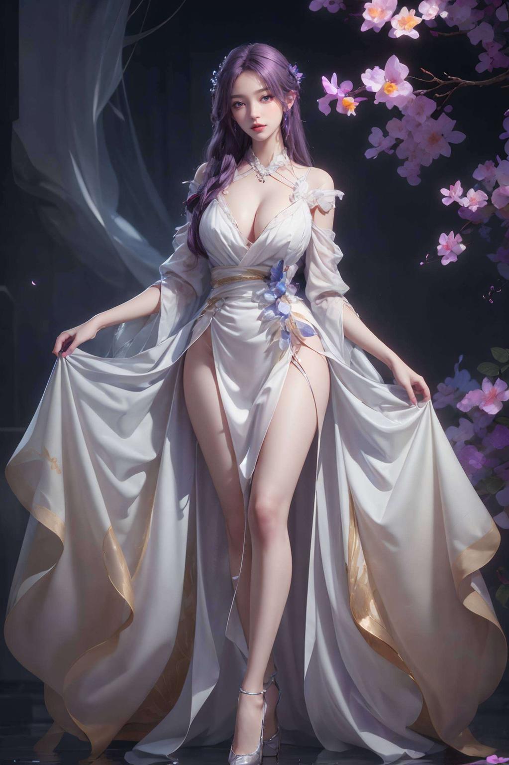 尽享视觉盛宴高清AI动作素材与水彩国漫女神完美融合