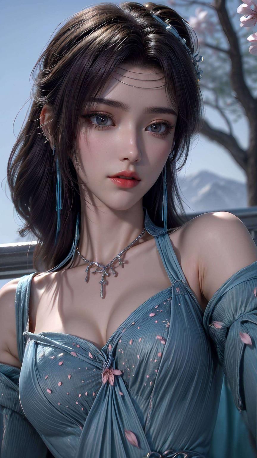 将细腻的碎花元素与国漫美女的温婉形象完美融合云韵伤心的眼神