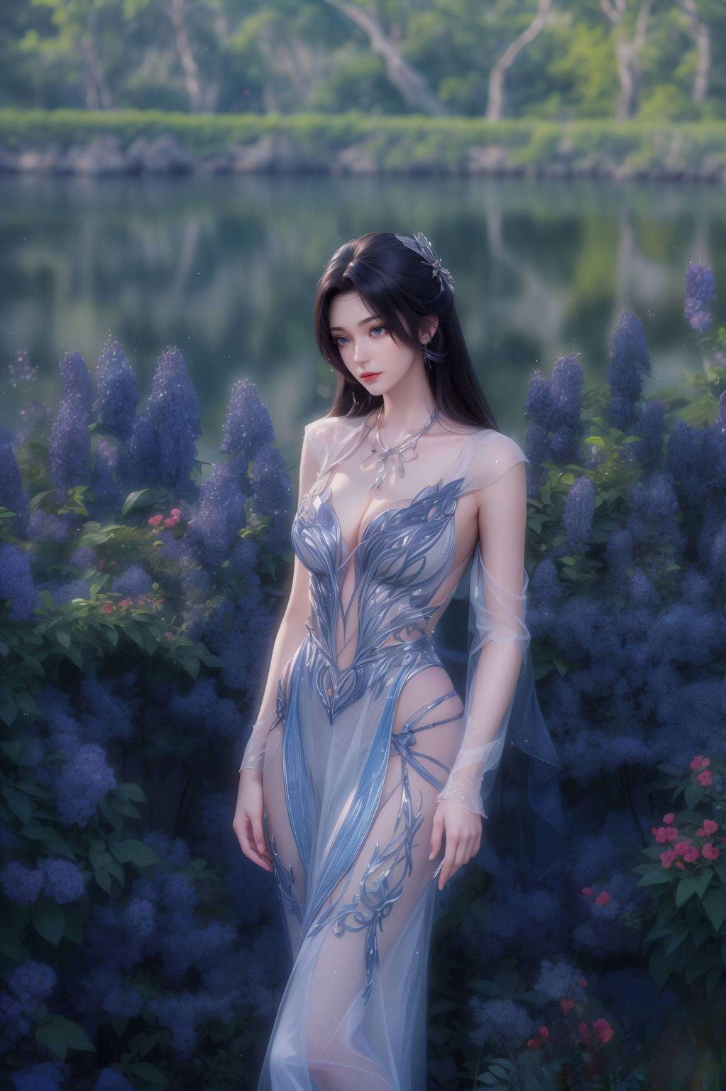 绘制于电脑屏幕上的国漫美女云韵眼神灵动