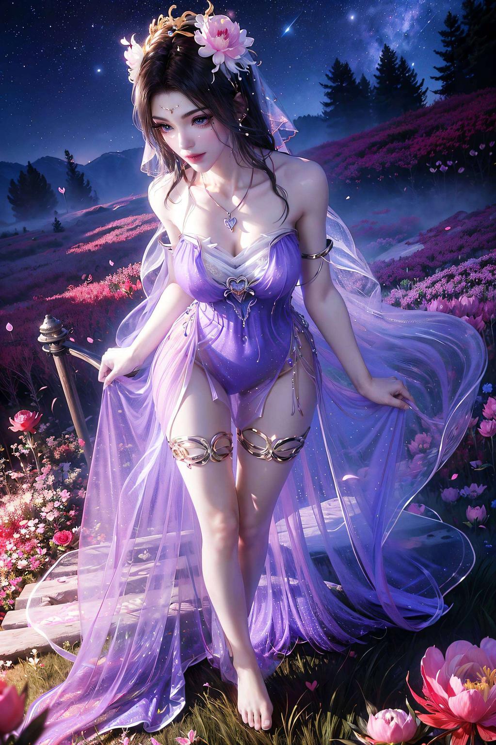 将国漫美女紫灵的灵动瞬间化作水彩艺术点亮每日心情