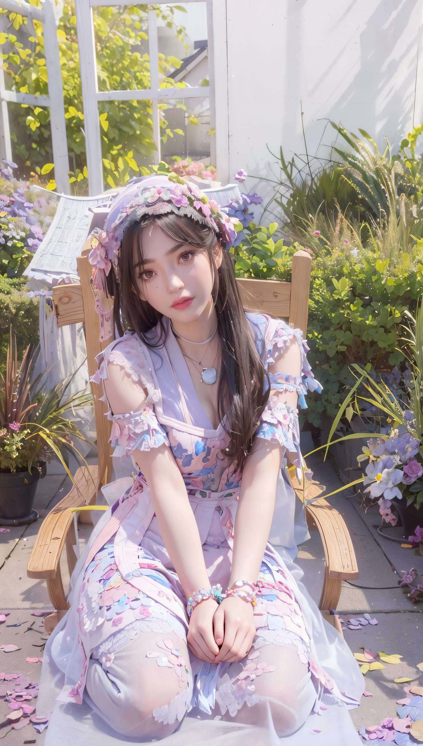 她的眼神深邃是对美好生活的无限向往