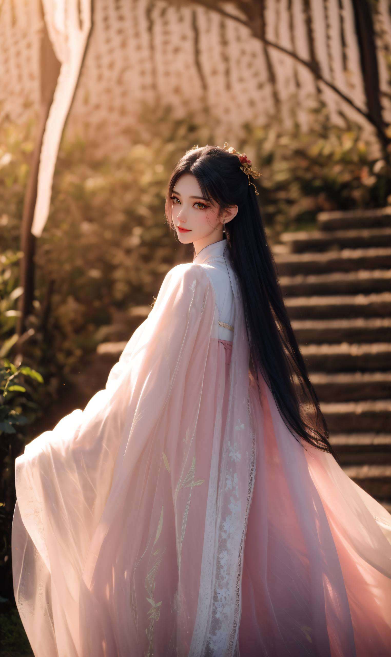 仿佛在演奏一曲清新的古风乐章女神的沐浴时刻也是艺术哦！