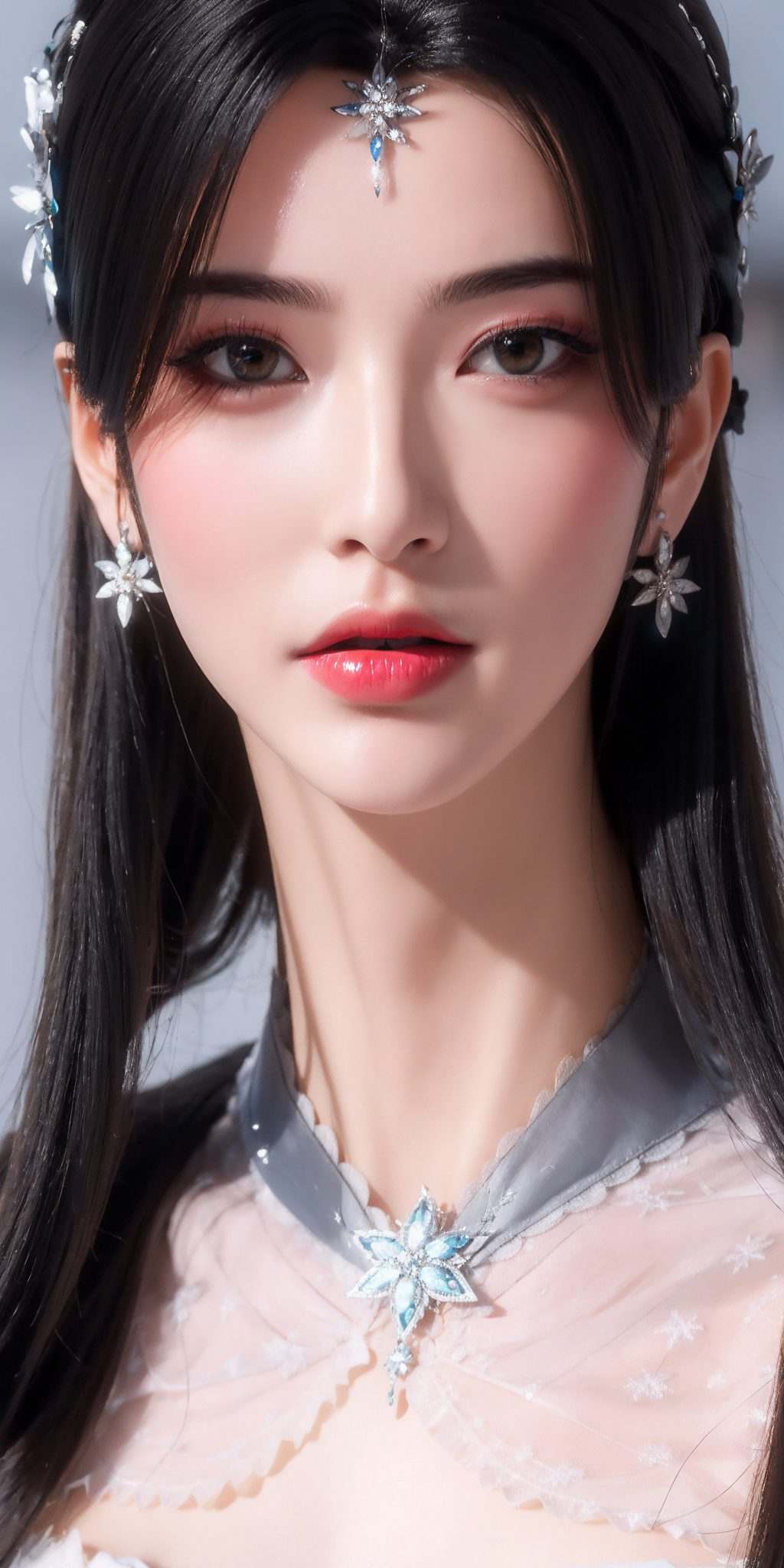 而那飘逸的长发更是如同瀑布般流淌着神秘与力量